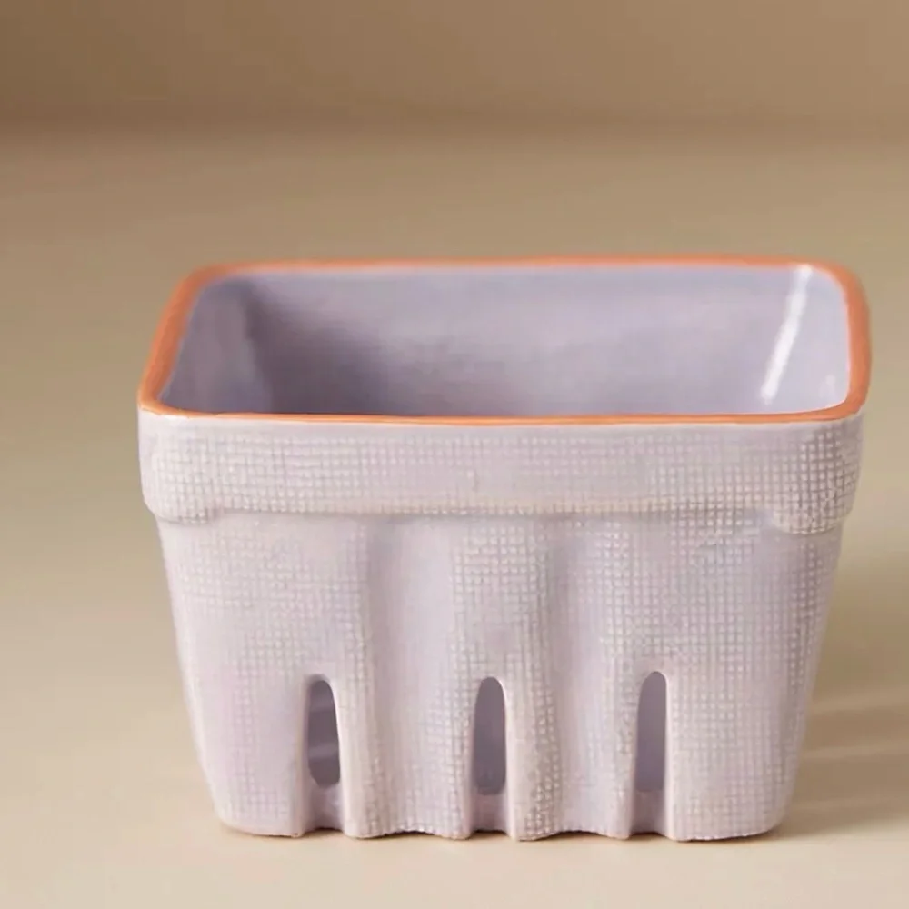 NWT Anthropologie Linnea Stoneware Fruit Basket in Lilac